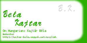 bela kajtar business card